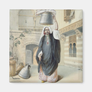 Aimant Jeune fille arabe retournant du hammam au Caire