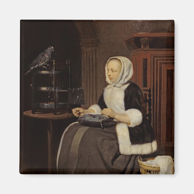 Aimant Jeune fille au travail (Devant)