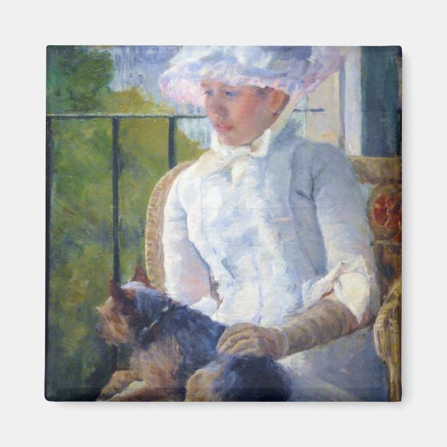 Aimant Jeune fille et son chien, Mary Cassatt (Devant)