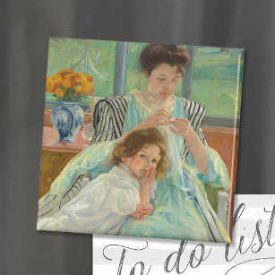 Aimant Jeune mère coudre   Mary Cassatt