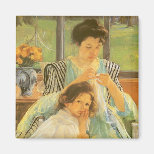 Aimant Jeune Mère cousant par Mary Cassatt, Art ancien