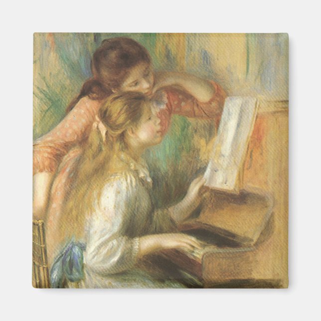 Aimant Jeunes filles au piano par Pierre Renoir (Devant)
