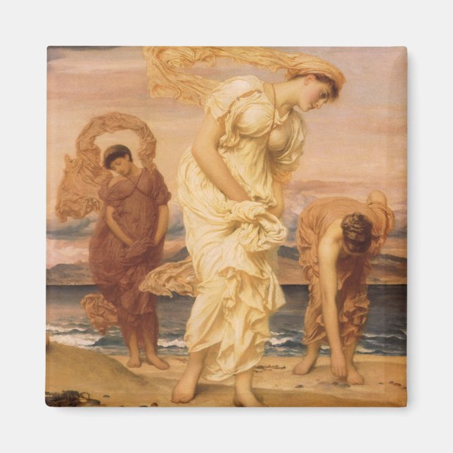 Aimant Jeunes Filles Grecques Ramassant des Cailloux de L (Devant)