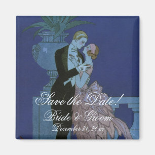 Aimant Jeunes mariés Art Déco vintage, Oui de George Barb