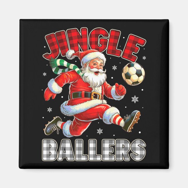 Aimant Jingle Ballers Santa Football Christmas Soccer Pla (Devant)