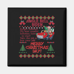 Aimant Jingle Bell Biden Xmas Père Noël Trump mauvais Noë