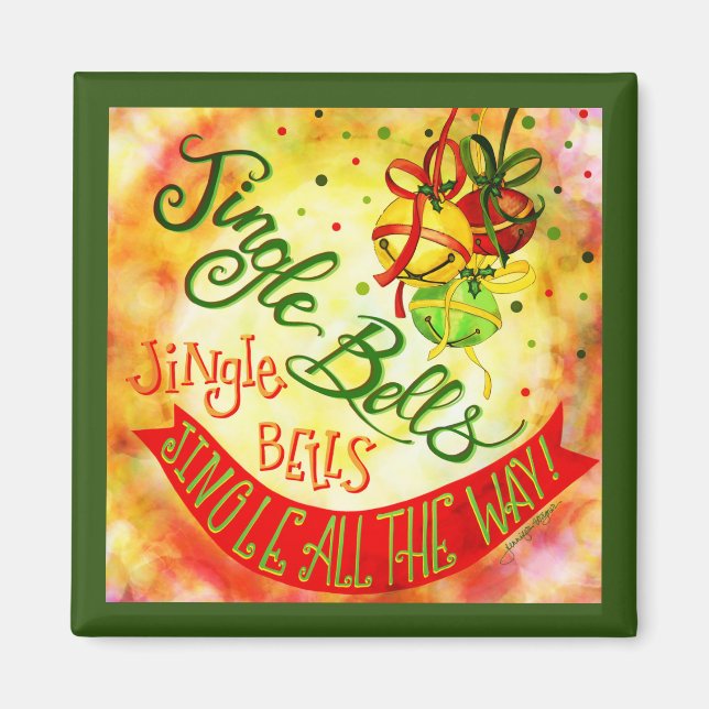 Aimant Jingle Bells All Way Festive Noël (Devant)