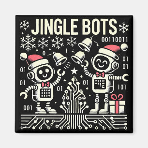 Aimant Jingle Bots Festive Robots de vacances avec chapea