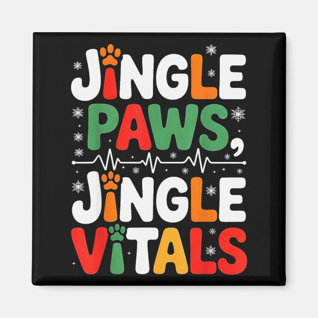 Aimant Jingle Paws Jingle Vitals Funny Vet Nurse Xmas  (Devant)