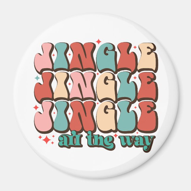 Aimant Jingle tout le chemin Retro Super Noël (Devant)