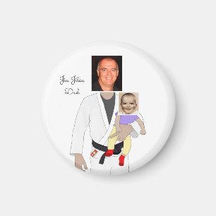 Aimant Jiu Jitsu Papa photos personnalisées et texte manu