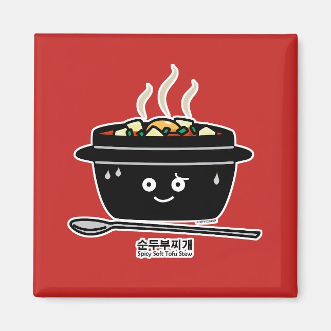 Aimant Jjigae doux épicés coréens de Sundubu de soupe à (Devant)