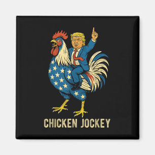 Aimant Jockey de poulet Trump Mème amusant