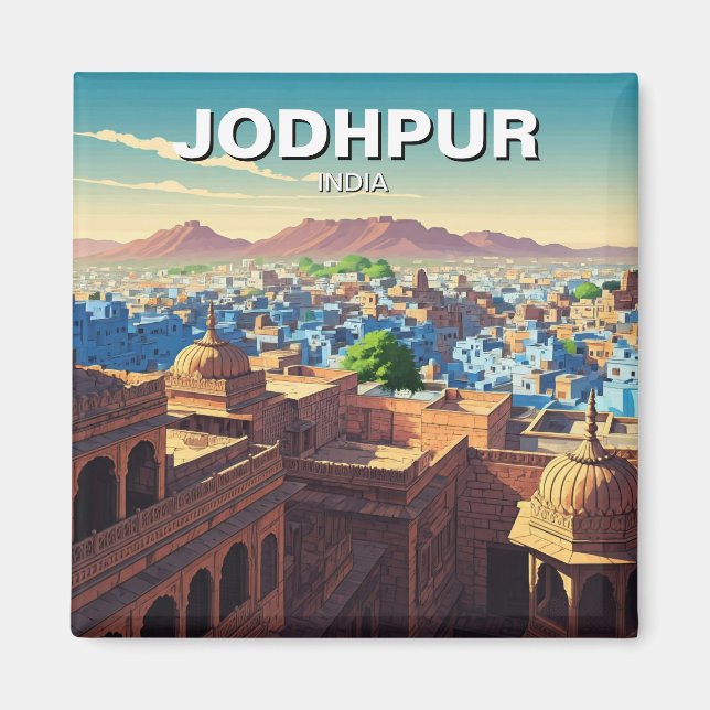 Aimant Jodhpur Inde Maisons bleues (Devant)