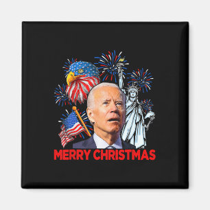 Aimant Joe Biden Confus Patriotique Joyeux Noël Pour 4