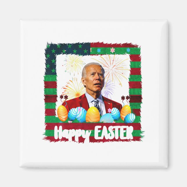 Aimant Joe Biden drôle Joyeuses Pâques Confus 4 juillet  (Devant)