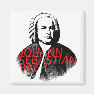 Aimant Johann Sebastian Bach portrait et lettres rouges