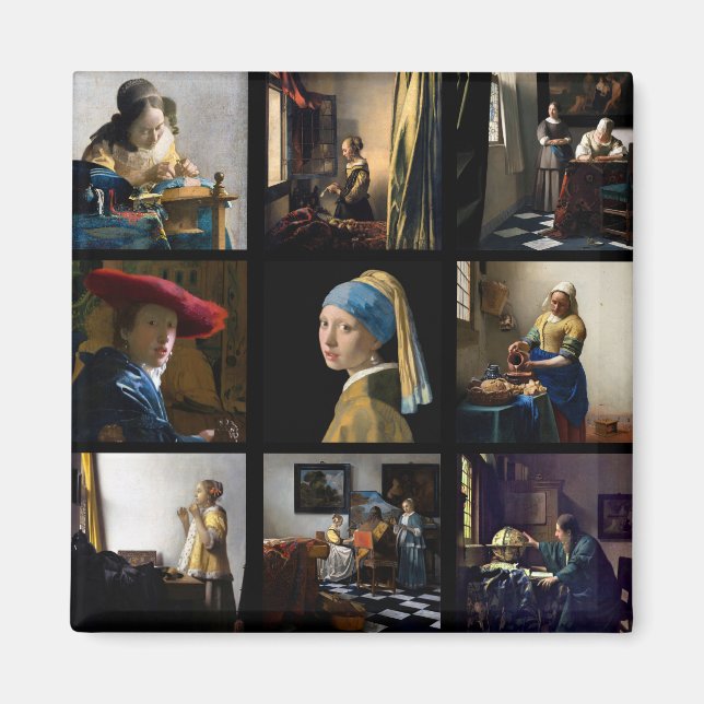 Aimant Johannes Vermeer - Grille des chefs-d'oeuvre (Devant)
