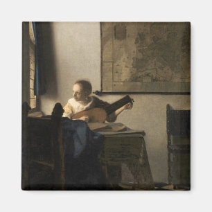 Aimant Johannes Vermeer - Jeune femme avec un trait