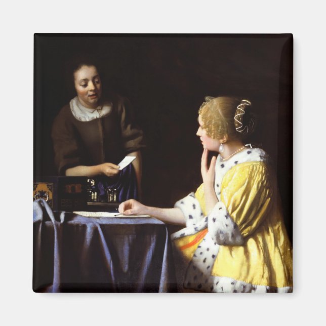 Aimant Johannes Vermeer - Maîtresse et domestique (Devant)