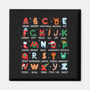 Aimant Joli Alphabet de Noël Kindergarten Thé préscolaire