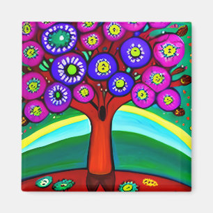 Aimant Joli Art Whimsical Folk Colorful