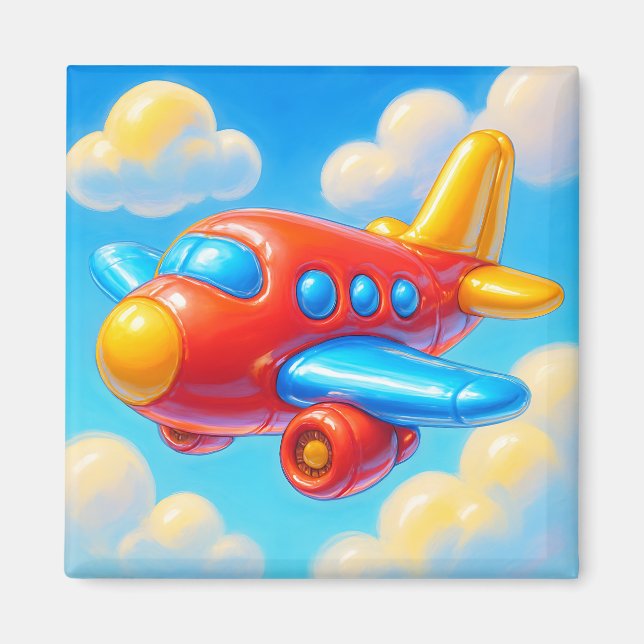 Aimant Joli avion de dessin animé (Devant)