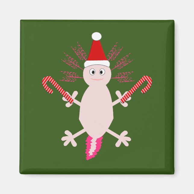 Aimant Joli Axolotl de Noël (Devant)