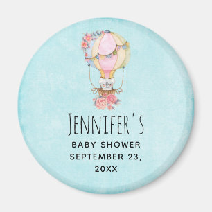 Aimant Joli ballon à air chaud aquarelle carte de sauvega