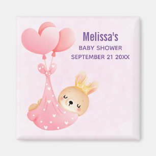 Aimant Joli bébé lapin dans une couverture en forme de cœ