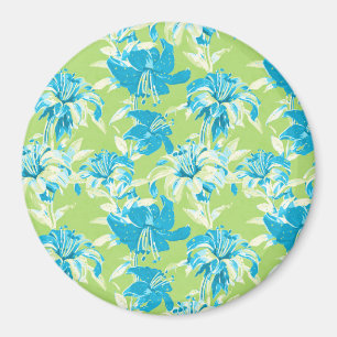 Aimant Joli bleu vert transparent lièvre floral