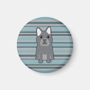 Aimant Joli Bouledogue Français rayé bleu