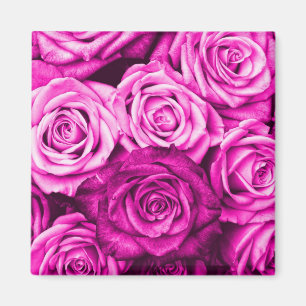 Aimant Joli Bouquet de fleurs de roses rose Magenta
