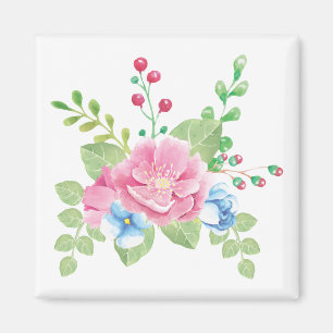 Aimant Joli Bouquet Floral Aquarelle