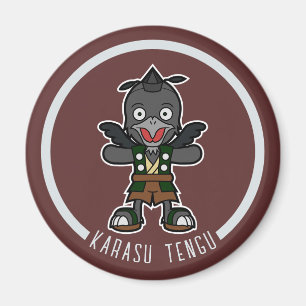 Aimant Joli Cartoon Crow Tengu   Yokai japonais