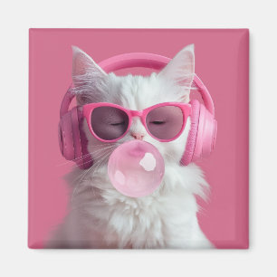 Aimant Joli Chat Blanc – Personnalisé