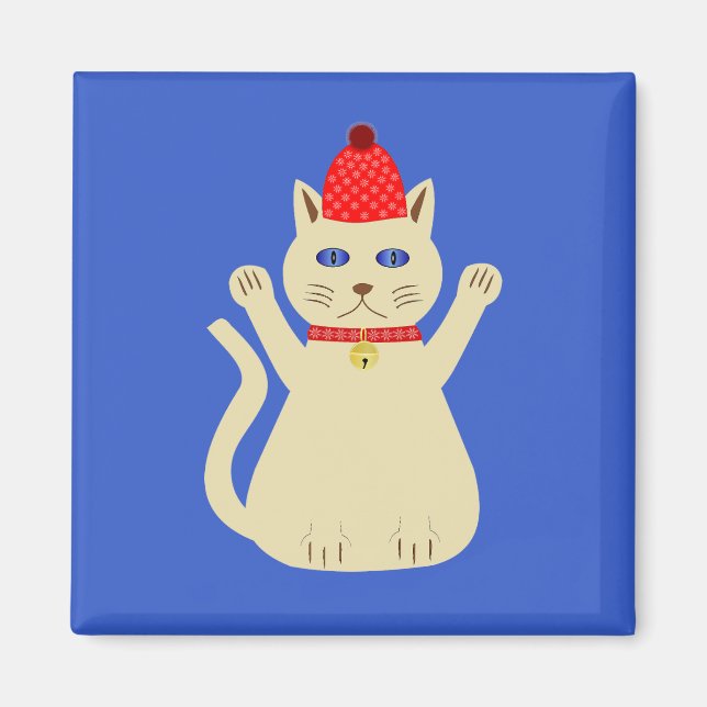 Aimant Joli Chat de Noël (Devant)