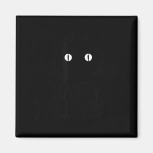 Aimant Joli Chat Noir d'Halloween Avec Moustaches Heureux