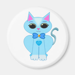 Aimant Joli chaton bleu clair élégant