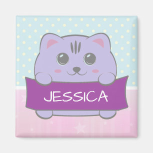 Aimant Joli Chaton Personnalisé à Points