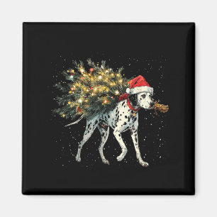 Aimant Joli chien dalmate dans un arbre de Noël pour homm
