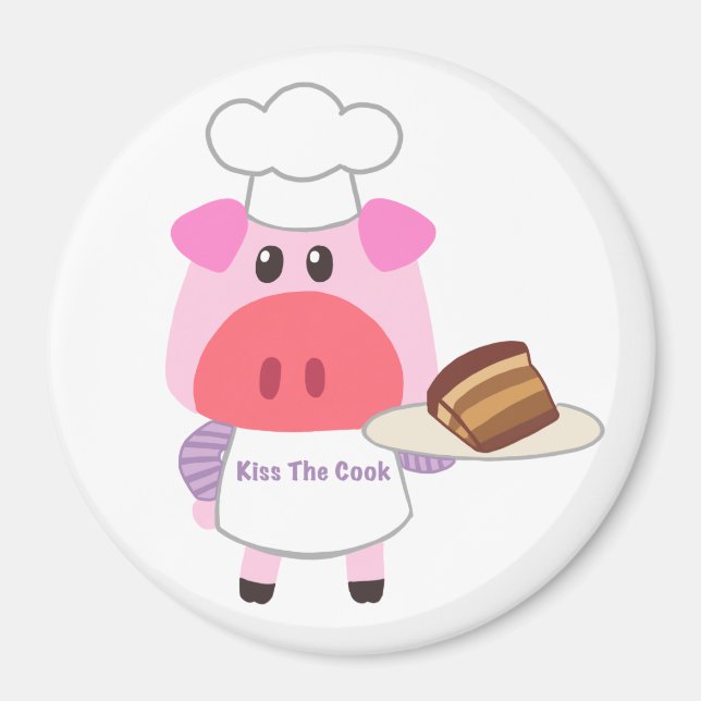 Aimant Joli Cochon Cuisinier (Devant)