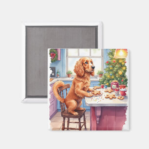 Aimant Joli Cocker Spaniel Biscuits de Noël Cuisine de No