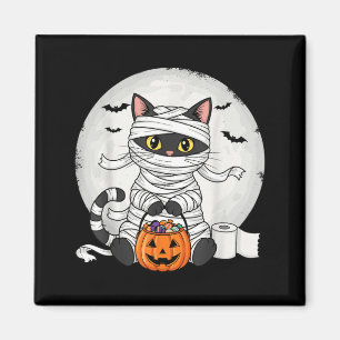 Aimant Joli costume de momie de chat noir pour Halloween 