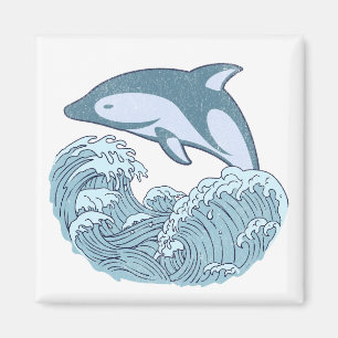 Aimant Joli dauphin bleu