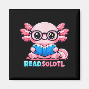 Aimant Joli design d'axolotl lisant pour tous les âges