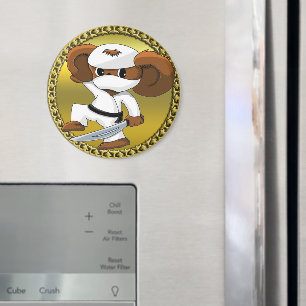 Aimant Joli dessin animé Cheburashka ours avec épée