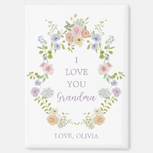 Aimant Joli Fleur sauvage de printemps   Aimez-vous grand