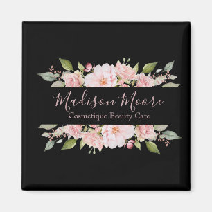 Aimant Joli Floral Roses Nom/Entreprise Inscrit