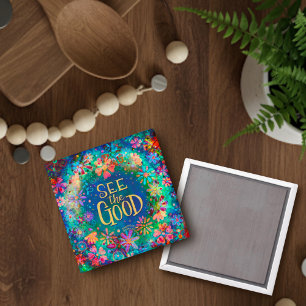 Aimant Joli Floral Voir la bonne Inspirivité colorée